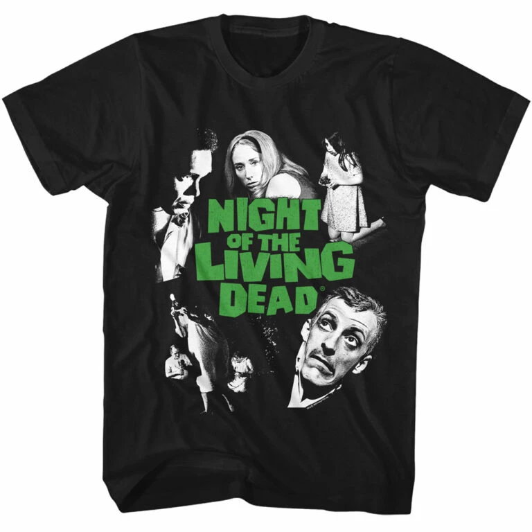 Night of the Living Dead Faces Men's T Shirt Black