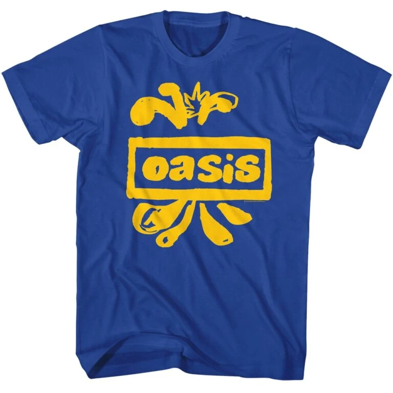 Oasis Splatter Logo Men's T Shirt Blue