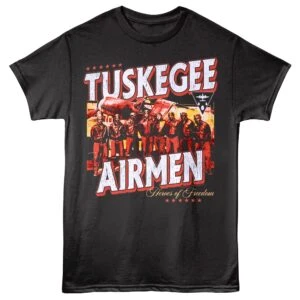 Vintage Tuskgee Airmen Heroes of Freedom graphic tee for aviation and military history fans.