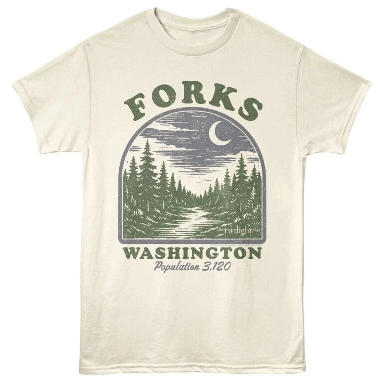 Twilight Forks Washington Men's T Shirt Ivory