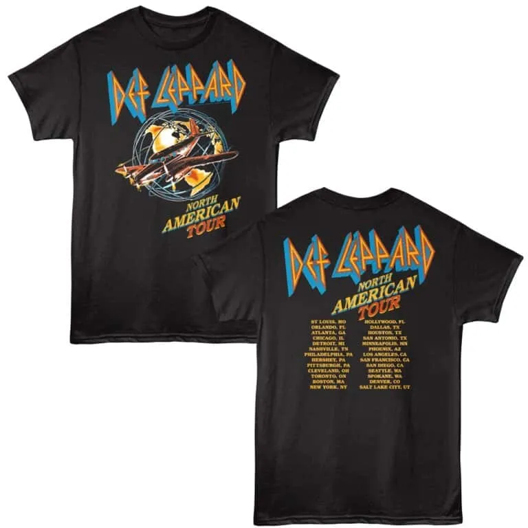 Def Leppard North American Tour Cities Men's T Shirt