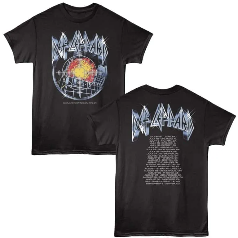 Def Leppard Pyromania Summer Stadium Tour Men's T Shirt Black