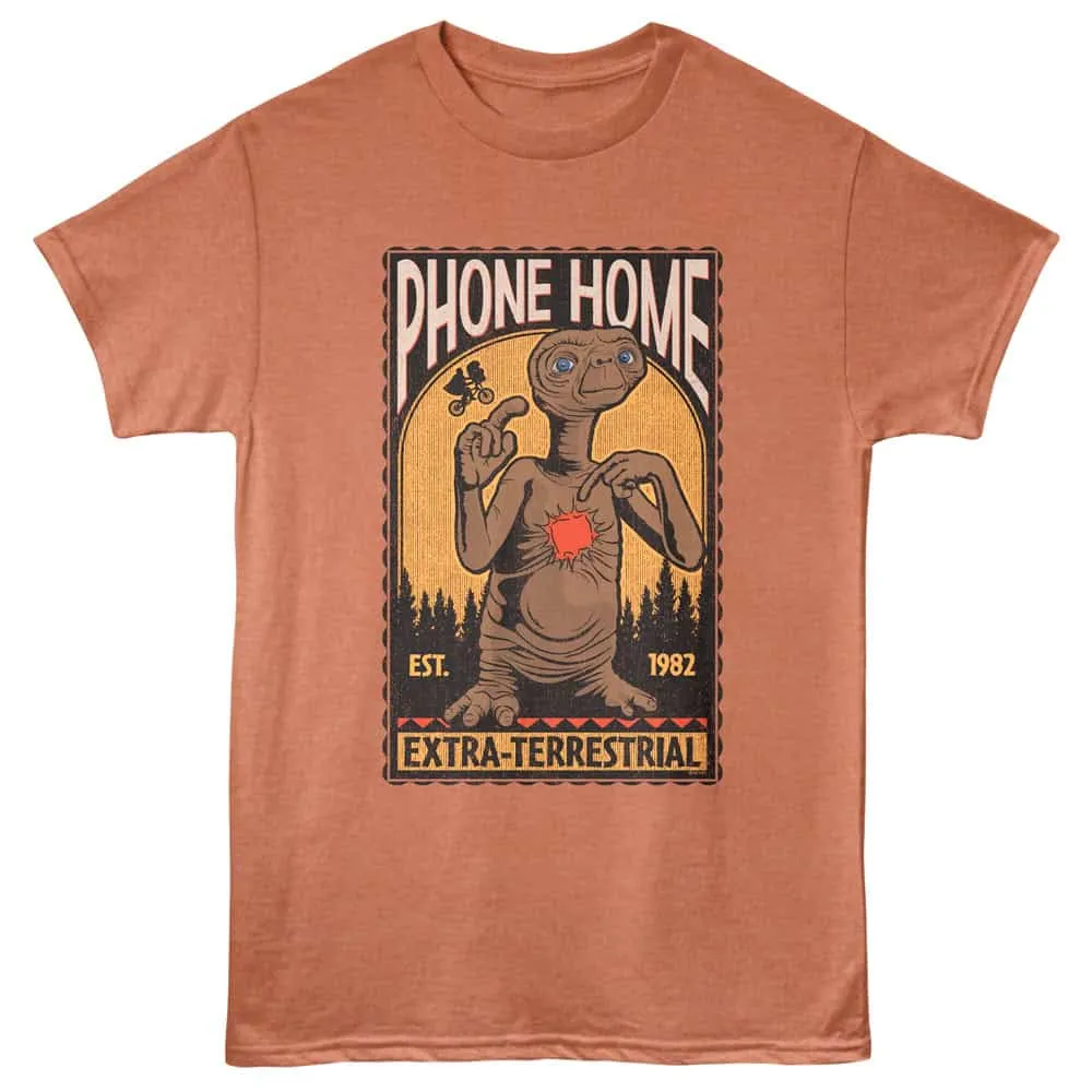 E.T Phone Home since 1982 Men's T Shirt Rust Heather