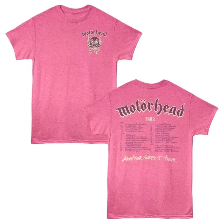 Motorhead Another Perfect Tour 83 Men's T Shirt Pink