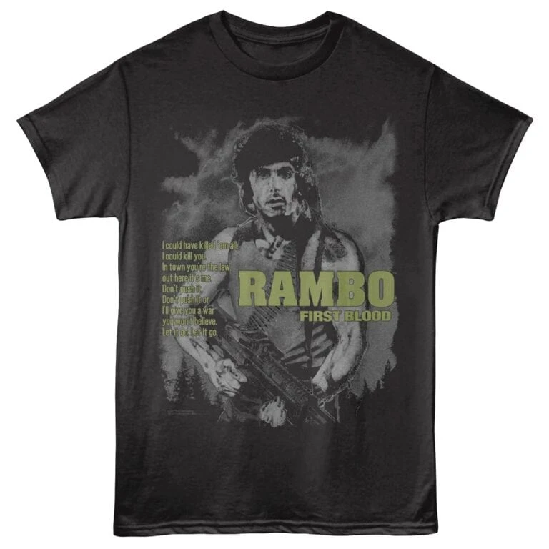 Rambo Let It Go Men's T Shirt Black