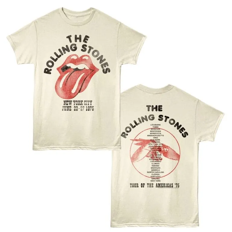 Rolling Stones New York City 75 Men's T Shirt Ivory