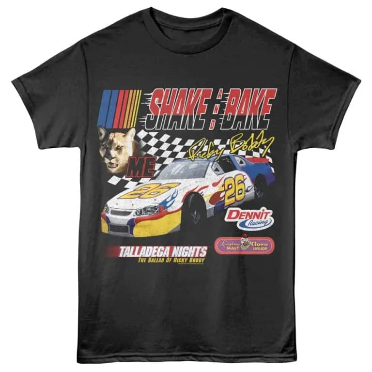 Talladega Nights Shake and Bake Car Men's T Shirt Charcoal