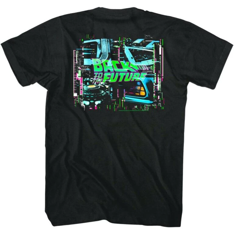 Back to The Future Neon Glitch T-Shirt