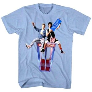 Bill & Ted on a Phone Booth Men’s T Shirt