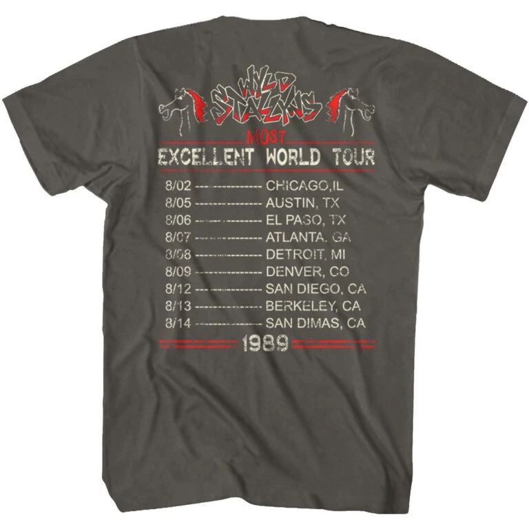 Bill & Ted Wyld Stallyns Most Excellent Tour '89 Men's T Shirt - Image 4