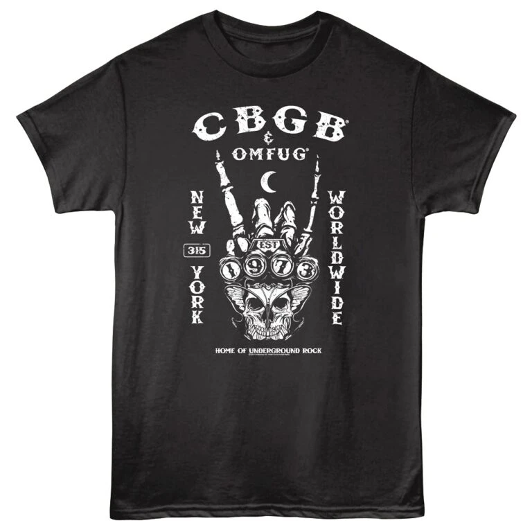 CBGB Skeleton Rock Hand Men’s T Shirt