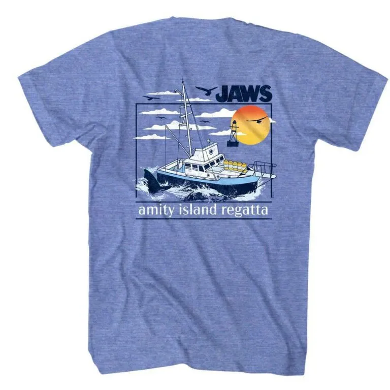 Jaws Amity Island Regatta Sunset Men’s T Shirt