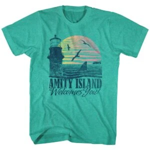 Jaws Vintage Amity Island Welcome Postcard T-Shirt