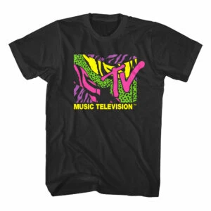 MTV 90's Vibes Logo Men's T Shirt Black