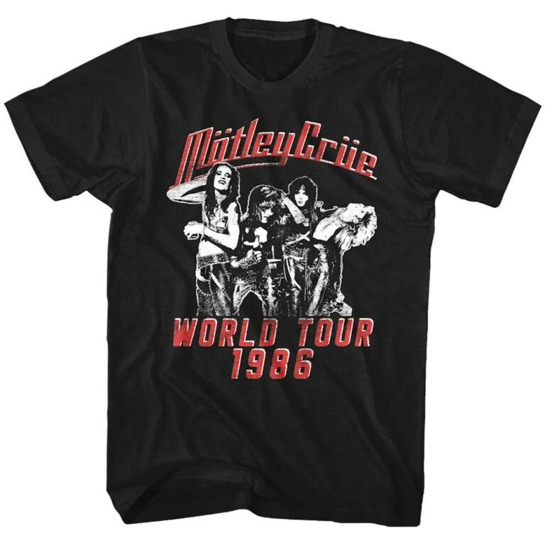 Motley Crue Theatre of Pain World Tour '86 Men's T Shirt - Image 3