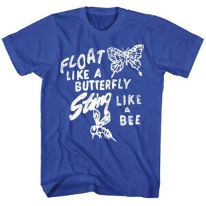 Muhammad Ali Float Like a Butterfly Men’s Blue T Shirt