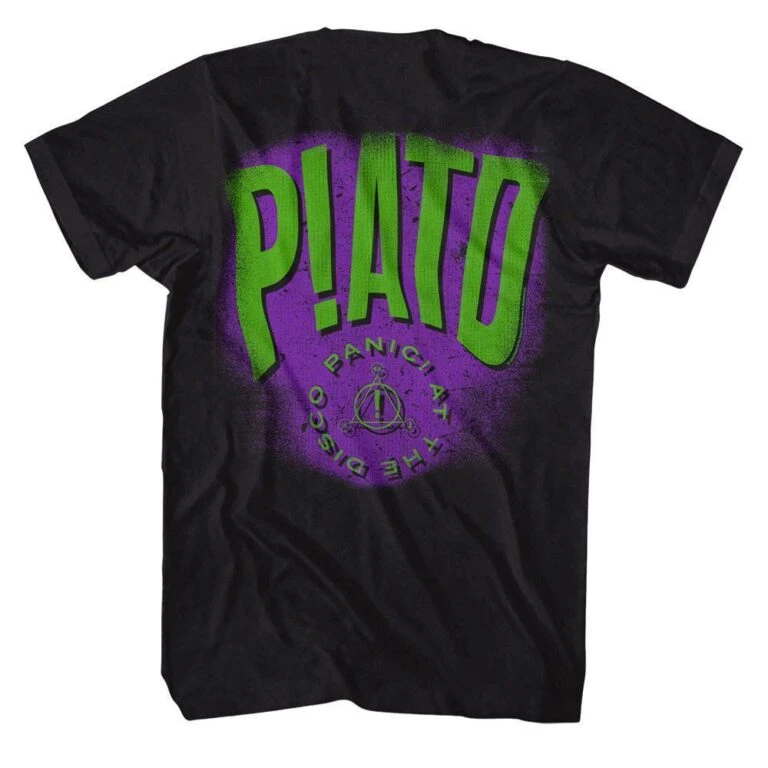 Panic At the Disco Neon Warped Logo Men’s T Shirt