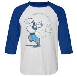 Popeye Left Hook Punch Men’s Raglan Shirt