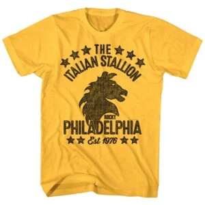 Rocky Italian Stallion Philadelphia Men’s Gold T Shirt