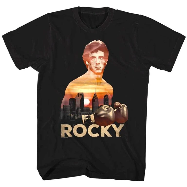 Rocky Sunset Over Philly Men’s T Shirt