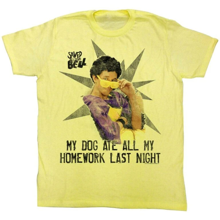 Saved By The Bell My Dog Ate All My Homework T-Shirt