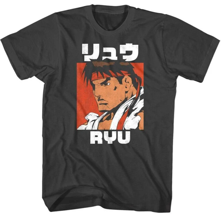 Street Fighter Ryu Japanese Kanji T-Shirt