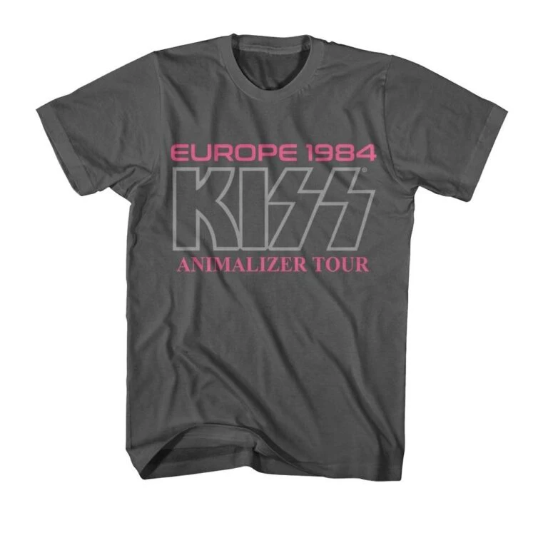 KISS Europe 1984 Animalizer Tour Men's T Shirt - Image 3