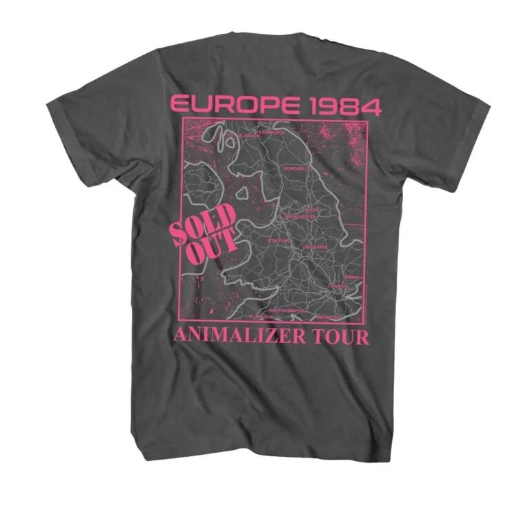 KISS Europe 1984 Animalizer Tour Men's T Shirt - Image 4