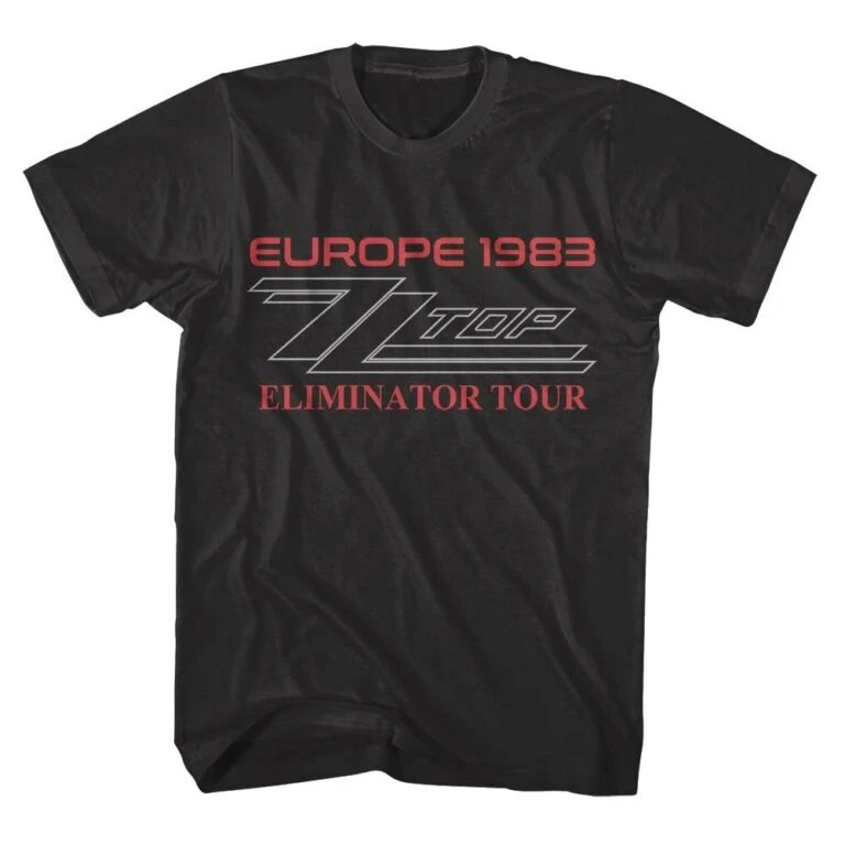 ZZ Top Elimination Europe Tour 1983 Men's T Shirt - Image 3