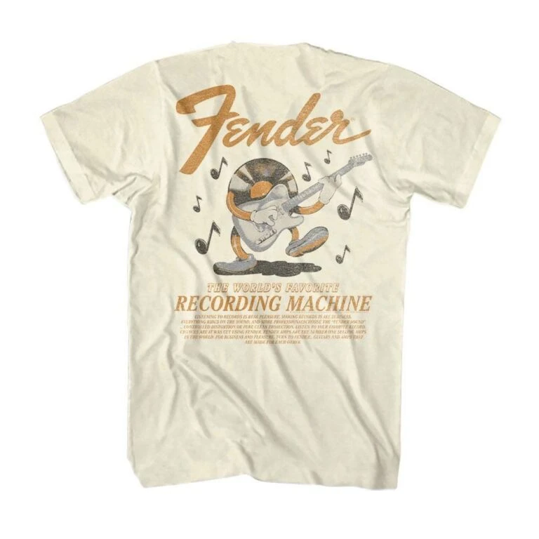 Fender Vinyl Recording Machine Men's T Shirt - Image 2