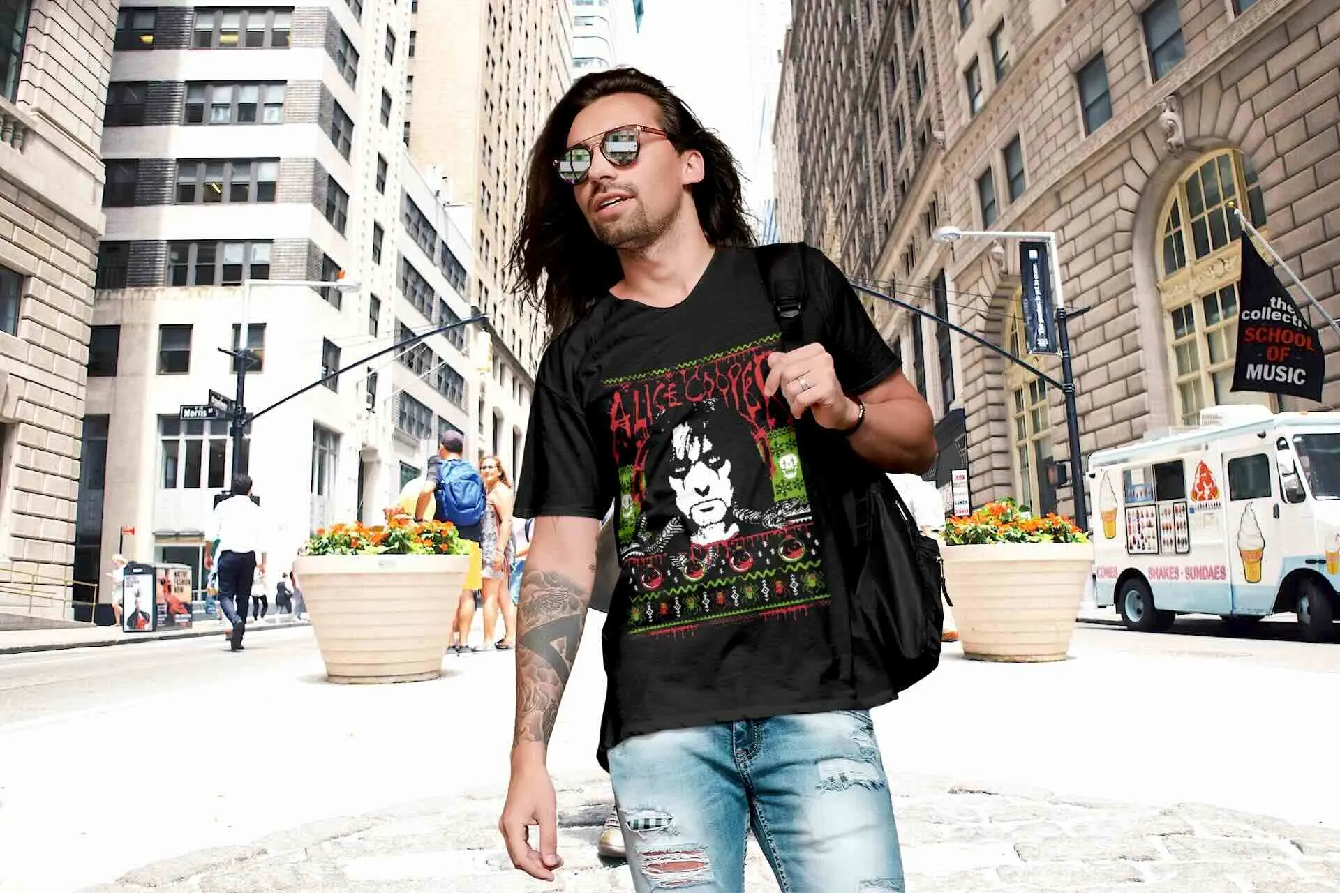 Alice Cooper Tacky Xmas Sweater Men’s T Shirt