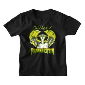 Bride of Frankenstein Heart Kids T Shirt