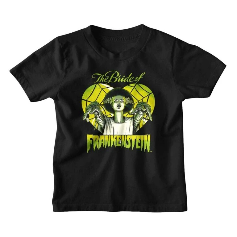 Bride of Frankenstein Heart Kids T Shirt