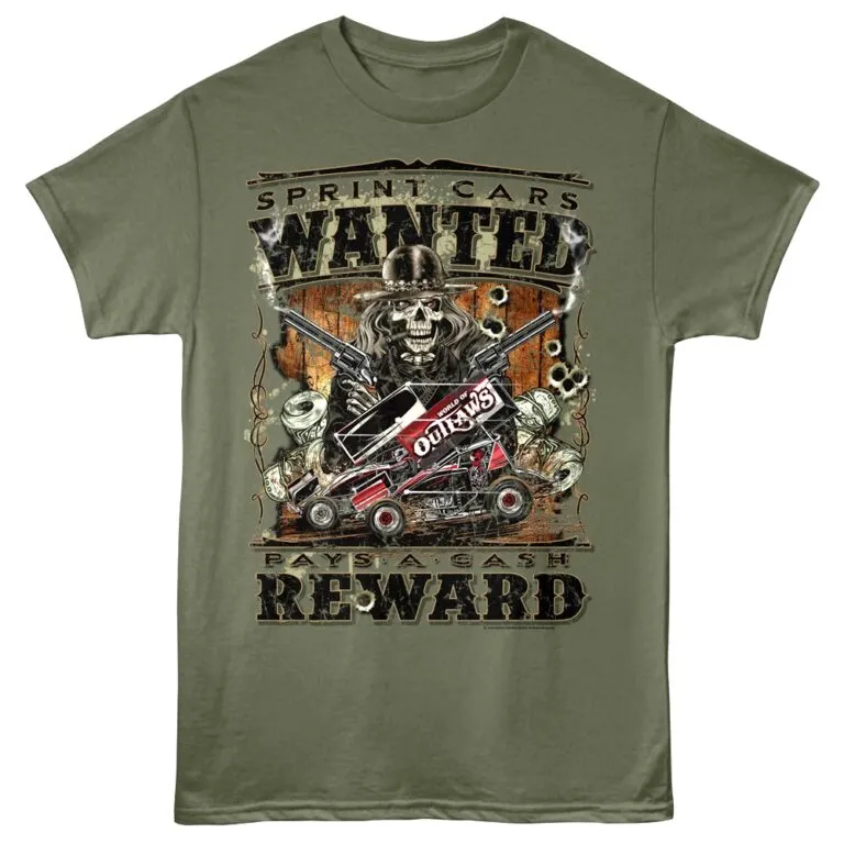 World of Outlaws Sprint Cars Wanted Men’s T Shirt