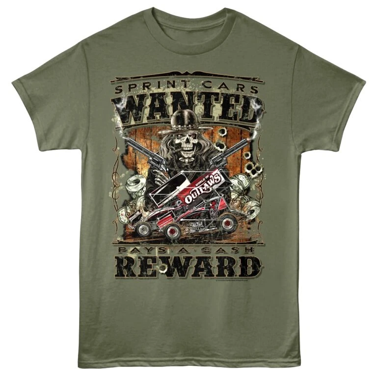 World of Outlaws Sprint Cars Wanted Men’s T Shirt