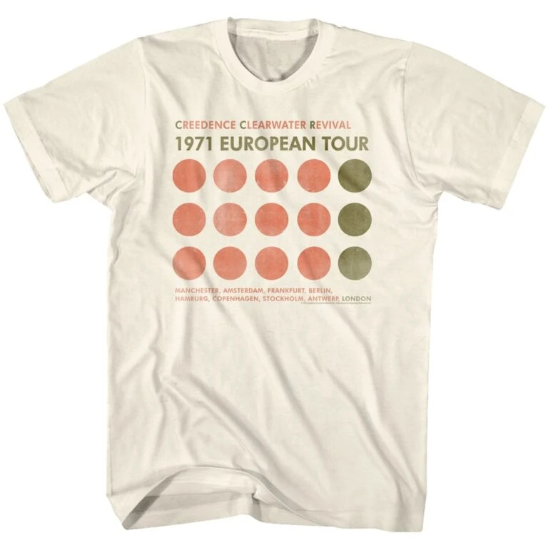 Creedence Clearwater Revival European Tour 1971 Men’s T Shirt