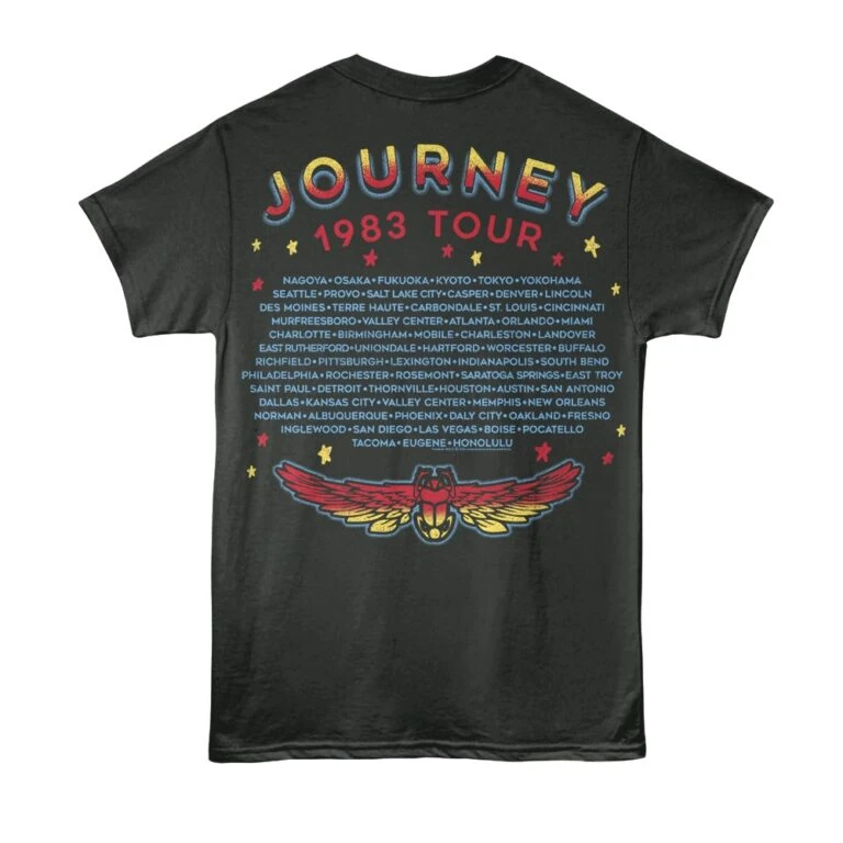 Journey Frontiers 1983 World Tour Cities Men’s T Shirt