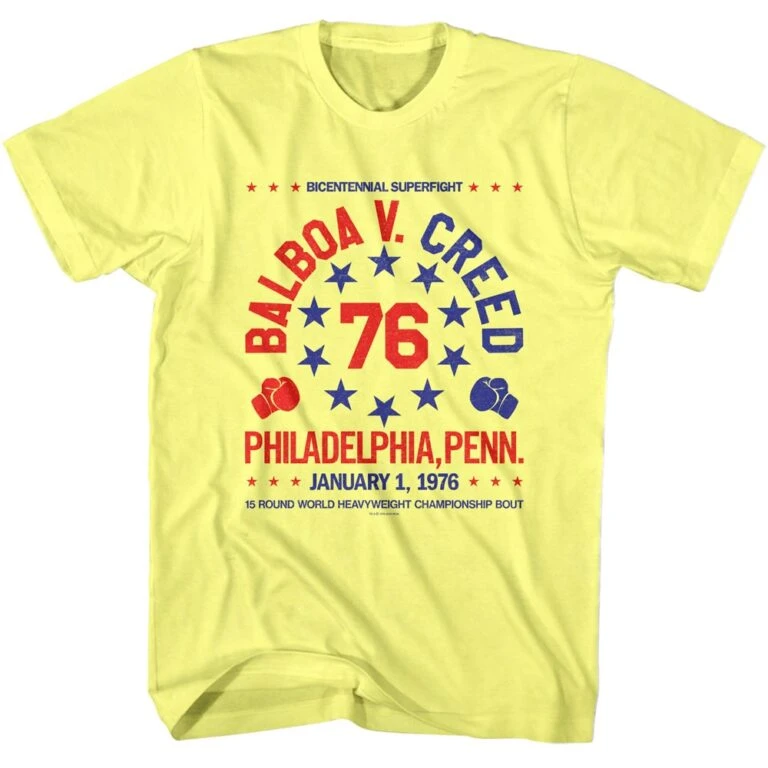 Rocky Balboa v Creed 76 Bicentennial Superfight Men’s T Shirt