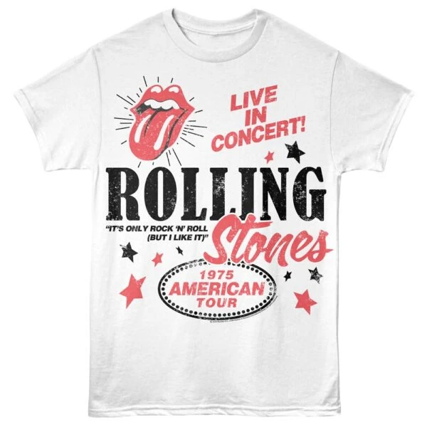 Rolling Stones 1975 Live in Concert Men’s T Shirt