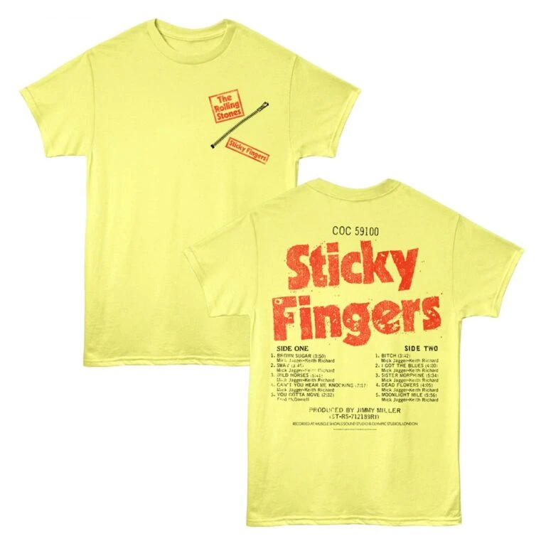 Rolling Stones Sticky Fingers Track List Men’s T Shirt