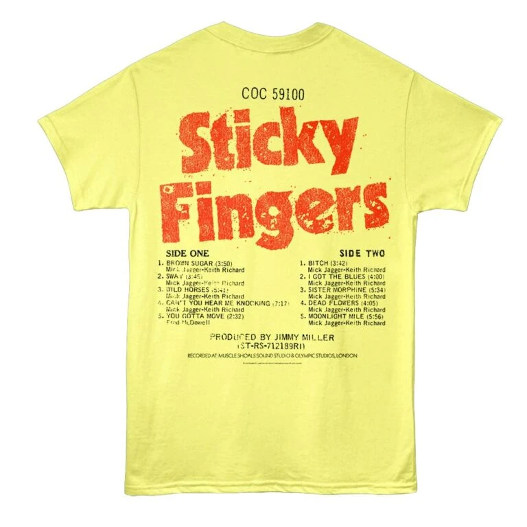 Rolling Stones Sticky Fingers Track List Men’s T Shirt