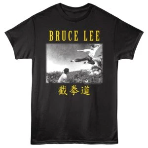 Bruce Lee Tropical Flying Kick Men’s T Shirt