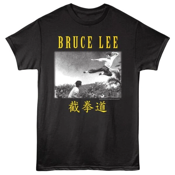 Bruce Lee Tropical Flying Kick Men’s T Shirt