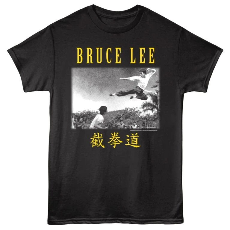 Bruce Lee Tropical Flying Kick Men’s T Shirt