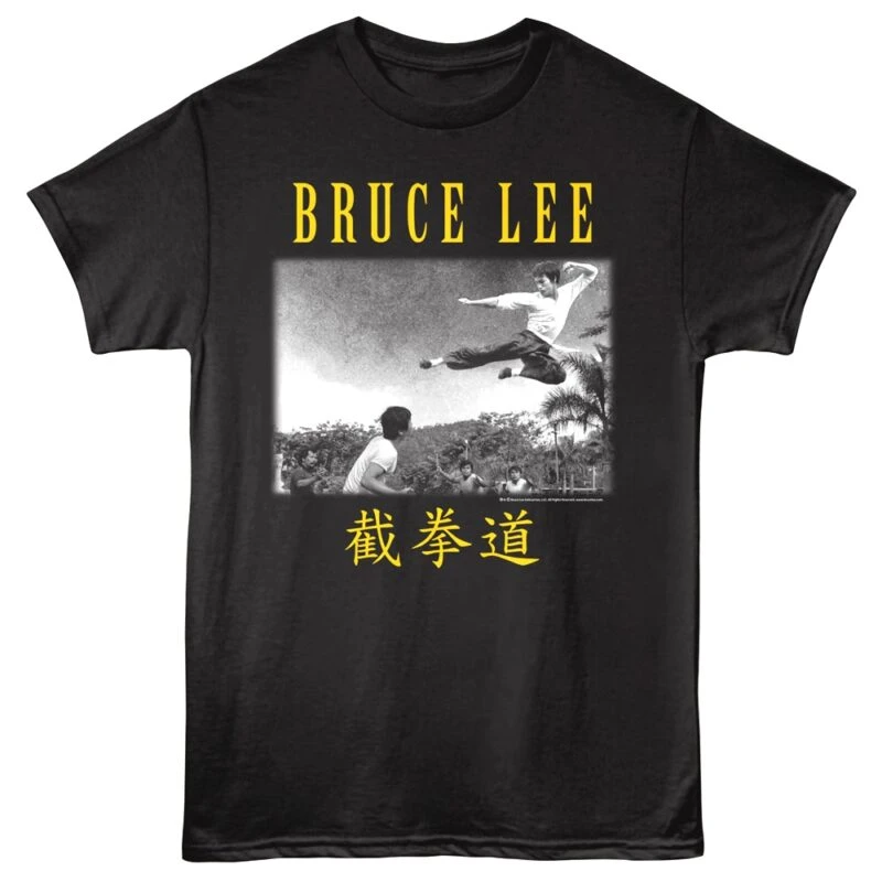 Bruce Lee Tropical Flying Kick Men’s T Shirt