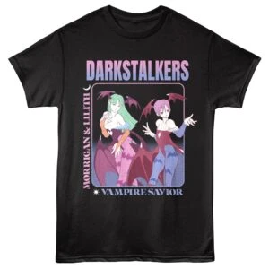 Darkstalkers Morrigan and Lilith Vampire Savior Men’s T Shirt
