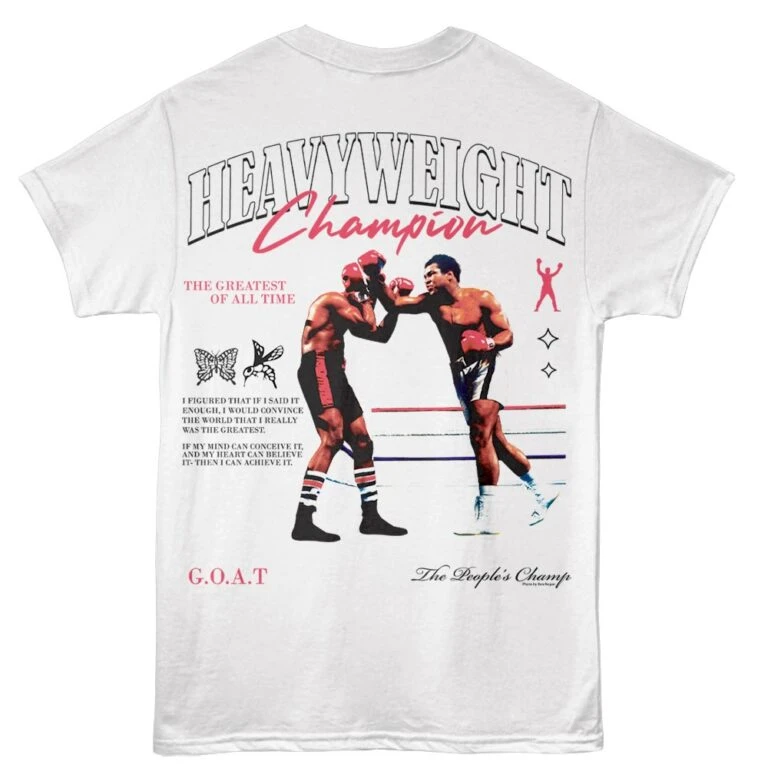 Muhammad Ali 3-Time Heavyweight Champion Men’s T Shirt back