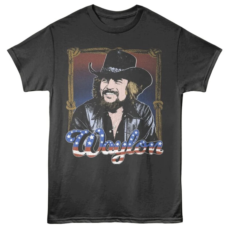 Waylon Jennings Americana Portrait Men’s T Shirt