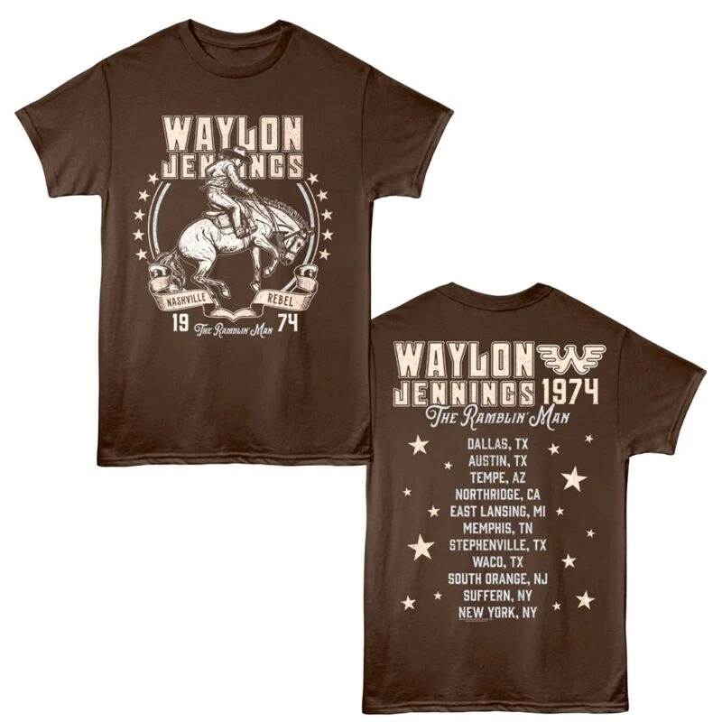Waylon Jennings Ramblin Man Tour 1974 Men’s T Shirt