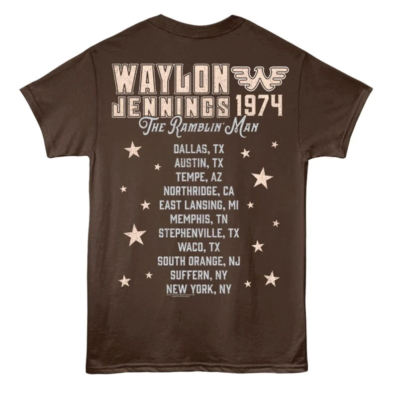 Waylon Jennings Ramblin Man Tour 1974 Men’s T Shirt
